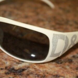 Dolce & Gabbana Cream Sunglasses with Black Lenses